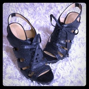 COACH- SEXY LACE UP WITH BLOCK HEEL